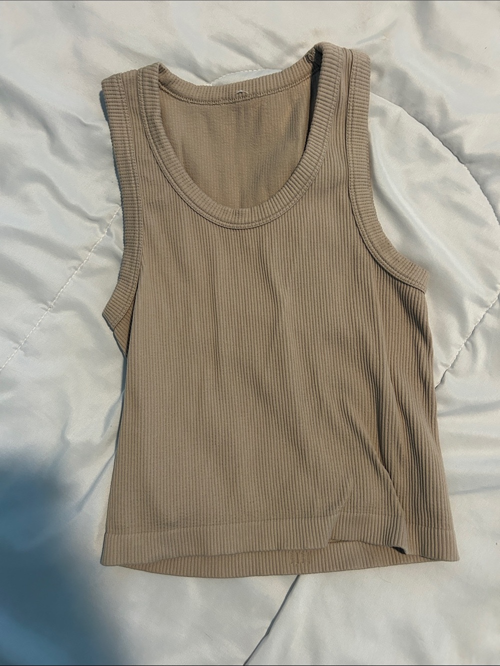 Old Navy Ribbed Tank Top - Beige Taupe